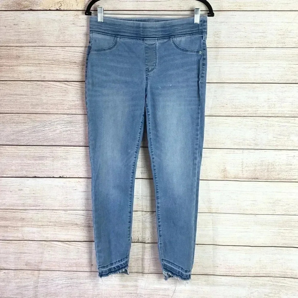 Old Navy Denim - Old Navy Rockstar Pull On Mid Rise Raw Edge Hem Skinny Pants Women’s Size 8 Blue